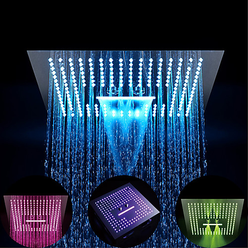 

16 Inch Thermostatic Rain Shower Complete with Stainless Steel - Eco-friendly / 64-Color LED / Shower Ceiling Mounted RainfallJet / Massage Shower Head System