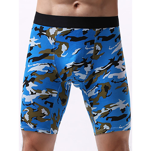 

Men's 1 Piece Print Boxers Underwear - Normal Low Waist Light Blue Blue Red L XL XXL