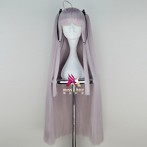 

Synthetic Wig Cosplay Wig Julie Sigtuna Straight Neat Bang Wig Very Long Purple Synthetic Hair 36 inch Women's Odor Free Fashionable Design Cosplay Purple hairjoy