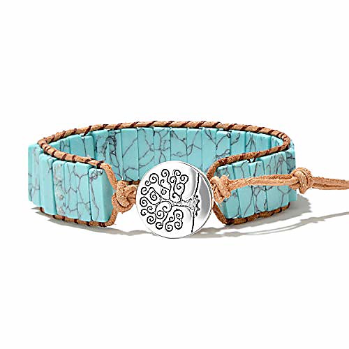 

mermaid boho chic turquoise wrap bracelet for womentree of life bead wrap bracelet chakra healing bracelet for summer with extended clasp