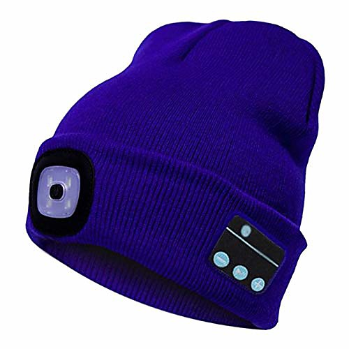 

bluetooth beanie hat, warm gifts for women men with stereo speaker headphone, winter knitting beanie cap - blue