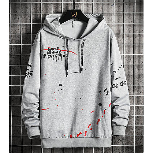 

Men's Pullover Hoodie Sweatshirt Letter Hooded Casual Hoodies Sweatshirts Long Sleeve Slim White Black Blushing Pink