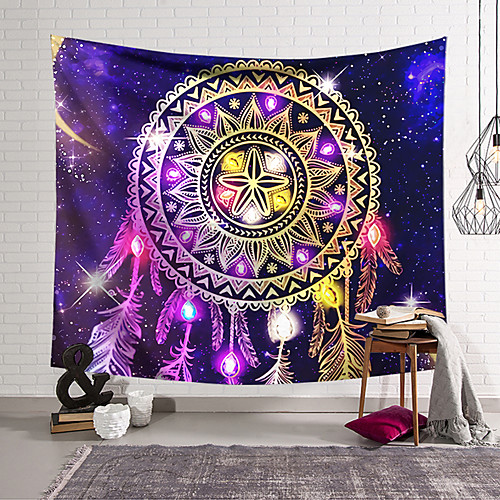 

Mandala Bohemian Wall Tapestry Art Decor Blanket Curtain Hanging Home Bedroom Living Room Decoration Boho Hippie Indian Polyester Psychedelic Dream Catcher Crystal Sky