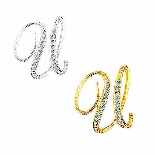 

gold plated initial crystal brooches for women dainty a-z 26 monogram lapel pin jewelry (u)