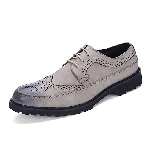 

Men's Oxfords Daily Walking Shoes PU Wear Proof Black Blue Gray Fall Spring