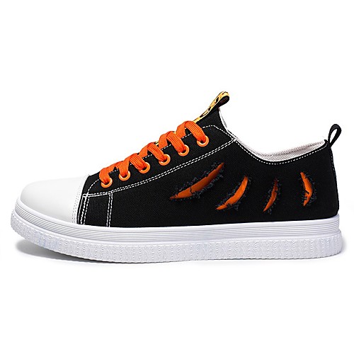 

Men's Sneakers Casual Daily Running Shoes Walking Shoes Canvas Non-slipping Wear Proof Black / Yellow Orange / Black Gray Color Block Spring Fall