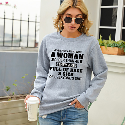 

Women's Pullover Sweatshirt Letter Print Daily Casual Hoodies Sweatshirts White Black Red