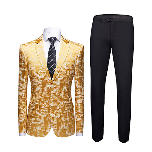 

Tuxedos Slim Notch Single Breasted Two-buttons Polyester Jacquard / British / Fashion