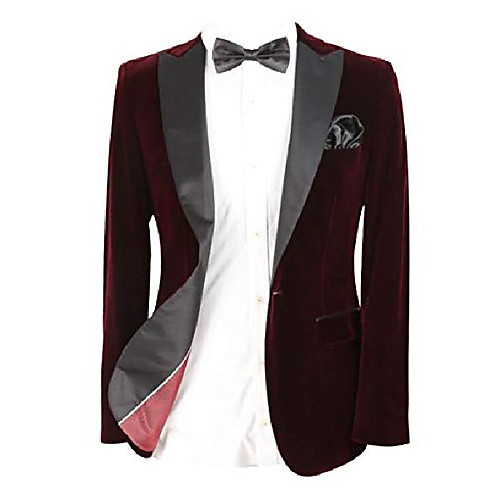 

paul andrew mens burgundy velvet blazer with black contrast sheen lapel size 40r uk