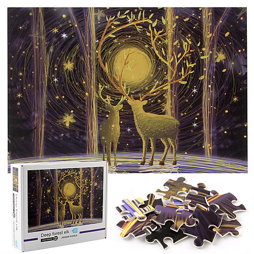 

Thicken 1000 Piece Puzzle Adult Children Creative Elk Puzzle Desktop Toy