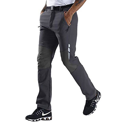 

mens thickened breathable outdoor soft shell trousers for hiking, jogging, trekking and windproof for warm autumn, winter and spring grey