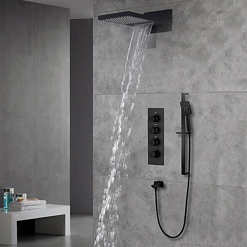 

Shower Faucet / Rainfall Shower Head System Set - Handshower Included Fixed Mount Rainfall Shower Contemporary Painted Finishes Mount Inside Ceramic Valve Bath Shower Mixer Taps