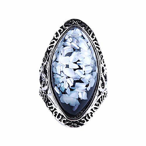 

faux gemstone ring big water droplet shape colorful sequins punk ring exotic style beach ring for women girls