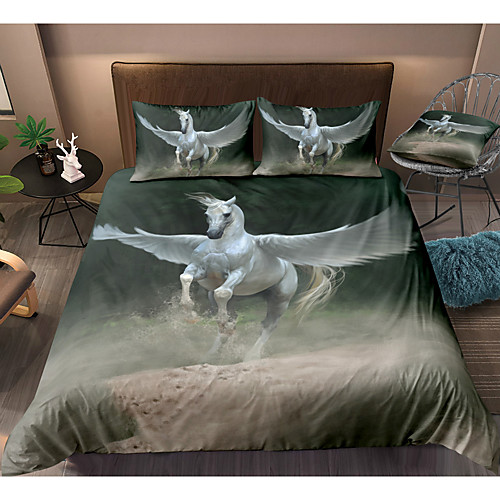 

Flying Horse 3-Piece Duvet Cover Set Hotel Bedding Sets Comforter Cover with Soft Lightweight Microfiber(Include 1 Duvet Cover and 1or 2 Pillowcases)