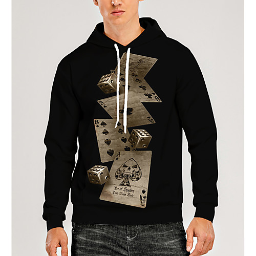 

Men's Pullover Hoodie Sweatshirt Graphic 3D Front Pocket Hooded Daily 3D Print 3D Print Casual Hoodies Sweatshirts Long Sleeve Black