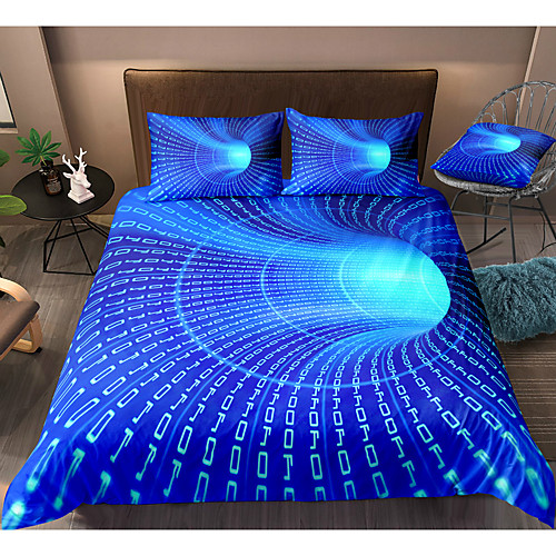 

3D Blue Hole Print 3-Piece Duvet Cover Set Hotel Bedding Sets Comforter Cover with Soft Lightweight Microfiber For Holiday Decoration(Include 1 Duvet Cover and 1or 2 Pillowcases)