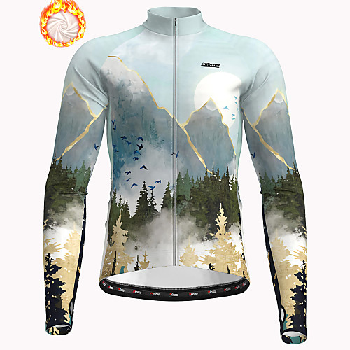 

21Grams Men's Long Sleeve Cycling Jacket Winter Fleece Sky Blue Bike Jacket Top Mountain Bike MTB Road Bike Cycling Thermal Warm Fleece Lining Breathable Sports Clothing Apparel / Stretchy