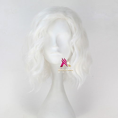 

Synthetic Wig Viserys Targaryen Game of Thrones Curly Asymmetrical Wig Short White Synthetic Hair 14 inch Men's Cosplay Fluffy White