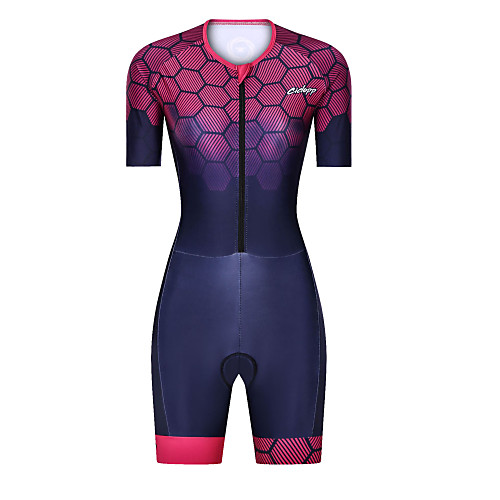 

Women's Men's Short Sleeve Triathlon Tri Suit Red Bike Breathable Quick Dry Sports Graphic Mountain Bike MTB Road Bike Cycling Clothing Apparel / Stretchy / Athletic