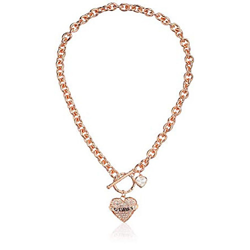 

women's toggle logo charm necklace, rose gold, one size