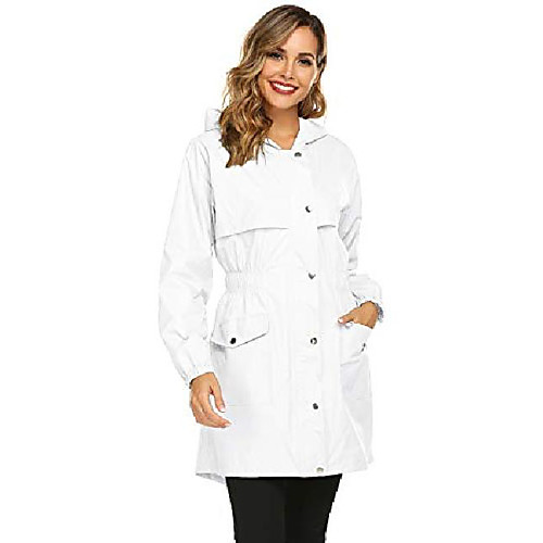 

Women's Hoodie Jacket Hiking Softshell Jacket Hiking Windbreaker Outdoor Waterproof Lightweight Windproof Breathable Jacket Top Fishing Climbing Camping / Hiking / Caving Lake blue Navy White Black