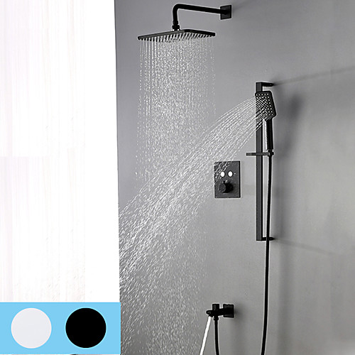 

Shower Faucet Set - Handshower Included Waterfall Contemporary Chrome / Painted Finishes Mount Inside Ceramic Valve Bath Shower Mixer Taps