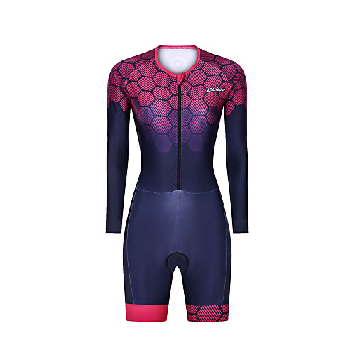 

Women's Men's Long Sleeve Triathlon Tri Suit Red Bike Breathable Quick Dry Sports Graphic Mountain Bike MTB Road Bike Cycling Clothing Apparel / Stretchy / Athletic