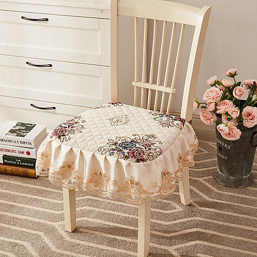

Chenille European Style Retro Seat Cushion Jacquard Lace Thickened Chair Cushion Home Office Bedroom Home Use Dining Table Chair Cushion Contain Pillow Core