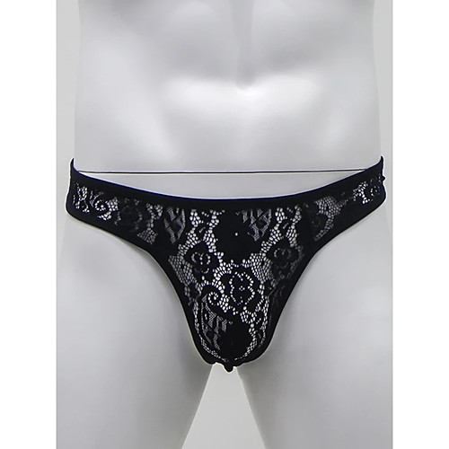 

Men's 1 Piece Basic G-string Underwear - Normal Low Waist White Black One-Size