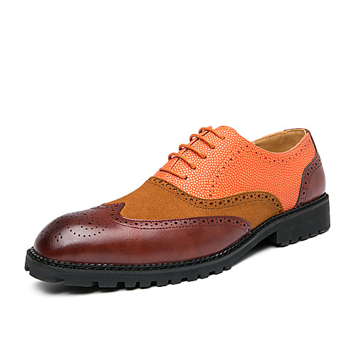 

Men's Oxfords Business Casual Classic Daily Office & Career PU Black Orange Green Fall Winter / British