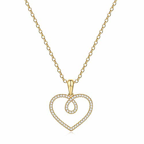 

love heart necklaces for women jewelry, 14k gold filled pendant heart necklace love heart necklace forever love gifts for her women gold jewelry