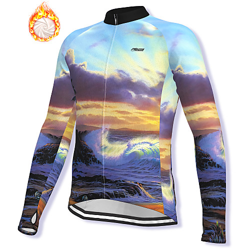 

21Grams Men's Long Sleeve Cycling Jacket Winter Fleece Spandex Purple Bike Jacket Mountain Bike MTB Road Bike Cycling Fleece Lining Warm Sports Clothing Apparel / Stretchy / Athleisure