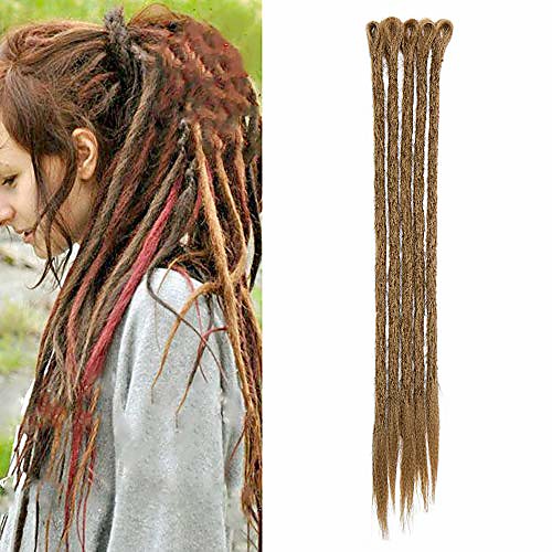 

braiding hair 20inch dreadlocks hair extension handmade dread locks synthetic crochet twist braid [dark blond]