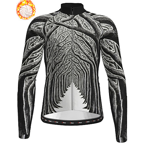 

21Grams Men's Long Sleeve Cycling Jacket Winter Fleece Polyester Dark Gray Bike Jacket Top Mountain Bike MTB Road Bike Cycling Thermal Warm Fleece Lining Breathable Sports Clothing Apparel / Stretchy