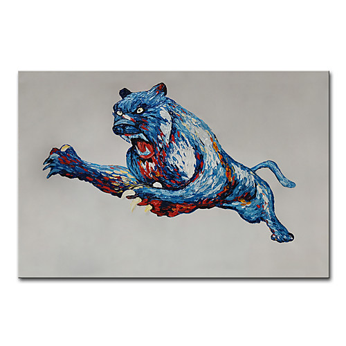 

Mintura Large Size Hand Painted Leopard Animal Oil Painting on Canvas Modern Abstract Wall Art Picture For Home Decoration No Framed