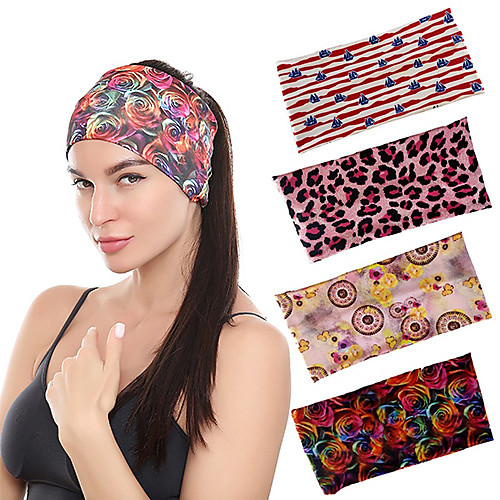 

Headbands Hair Accessories Spandex / Terylene Wigs Accessories Women's 4 pcs pcs cm Casual / Daily / Festival Fashion / Casual / Daily Sports /flower headband