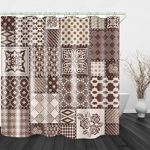 

National Customs Print Waterproof Fabric Shower Curtain for Bathroom Home Decor Covered Bathtub Curtains Liner Includes with Hooks