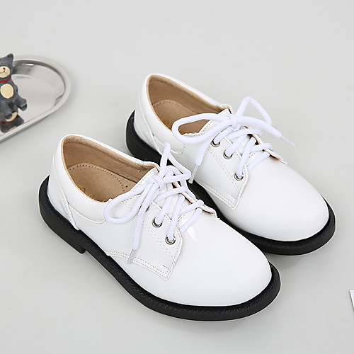 

Girls' Flats Flower Girl Shoes Children's Day Princess Shoes Rubber Patent Leather Little Kids(4-7ys) Big Kids(7years ) Daily Party & Evening Walking Shoes White Black Fall Spring
