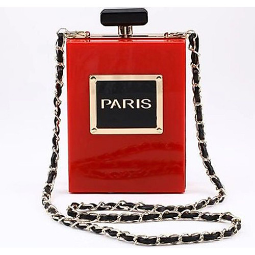 

Women's Bags Acrylic Evening Bag Chain Solid Color Letter Going out Birthday 2021 Chain Bag White Black Blue Red