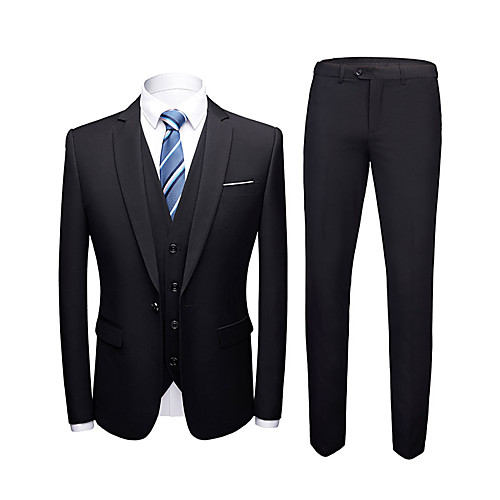 

Tuxedos Standard Fit Notch Single Breasted One-button Polyester Solid Colored