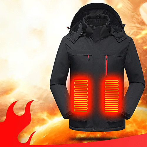 

Women's Windbreaker Heated Jacket Winter Outdoor Thermal Warm Waterproof Windproof Quick Dry Coat Camping / Hiking Ski / Snowboard Casual Red Rose Red Pink