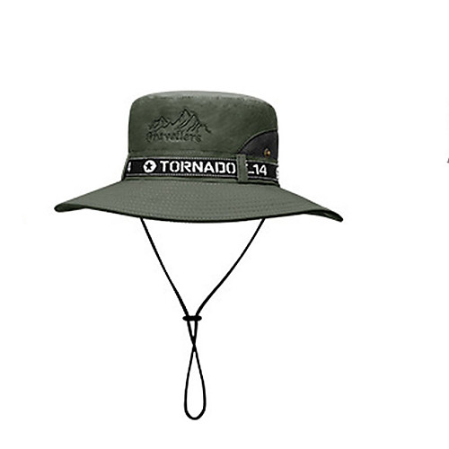 

Men's Hiking Cap 1 PCS Outdoor Waterproof Windproof Breathable Quick Dry Hat Letter & Number Silk Dark Grey Black Army Green for Fishing Climbing Beach