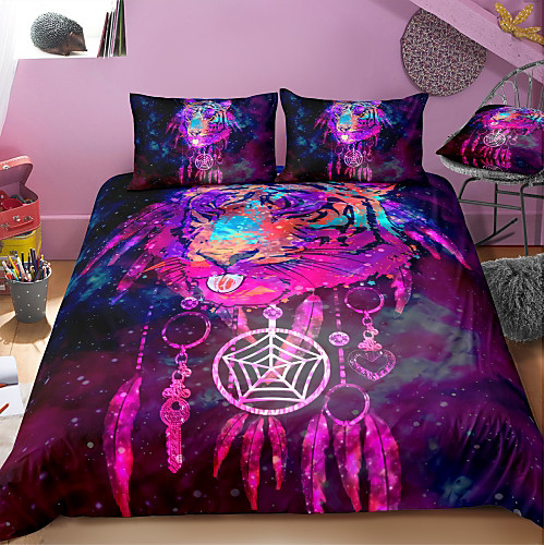 

Animal Series Tiger Print 3-Piece Duvet Cover Set Hotel Bedding Sets Comforter Cover with Soft Lightweight Microfiber For Holiday Decoration(Include 1 Duvet Cover and 1or 2 Pillowcases)