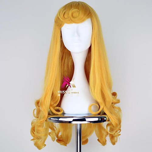 

Synthetic Wig Princess Sleeping Beauty Curly Side Part Wig Long Blonde Synthetic Hair 24 inch Women's Cosplay Comfy Blonde