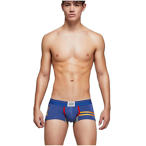 

Men's 1 Piece Basic Boxers Underwear / Briefs Underwear - Normal Mid Waist Black Blue Red M L XL