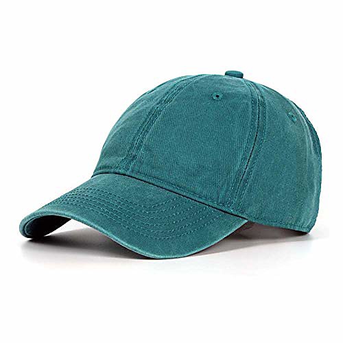 

hat, baseball cap fashion female korean version summer solid color baseball cap male washed denim old retro fashion wild bend cap (color : green, size : 56-60cm)