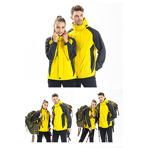 

Women's Men's Hiking Softshell Jacket Hiking Fleece Jacket Winter Outdoor Solid Color Waterproof Lightweight Windproof Breathable Winter Jacket Top Ventilation Zip Ski / Snowboard Climbing Camping