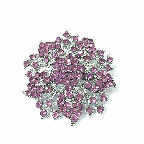 

fashion jewelry beautiful silver plated rhinestone crystal brooch pin for woman (purple)