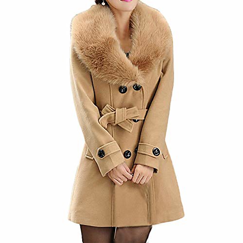 

lapel wool coat plus size women trench jacket long sleeve winter overcoat