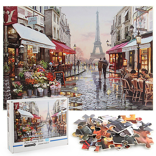

1000 pcs Eiffel Tower Jigsaw Puzzle Decompression Toys Parent-Child Interaction Kraftpaper Paris Teenager Adults' Toy Gift